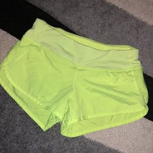 Limited edition neon yellow lulu lemon shorts!